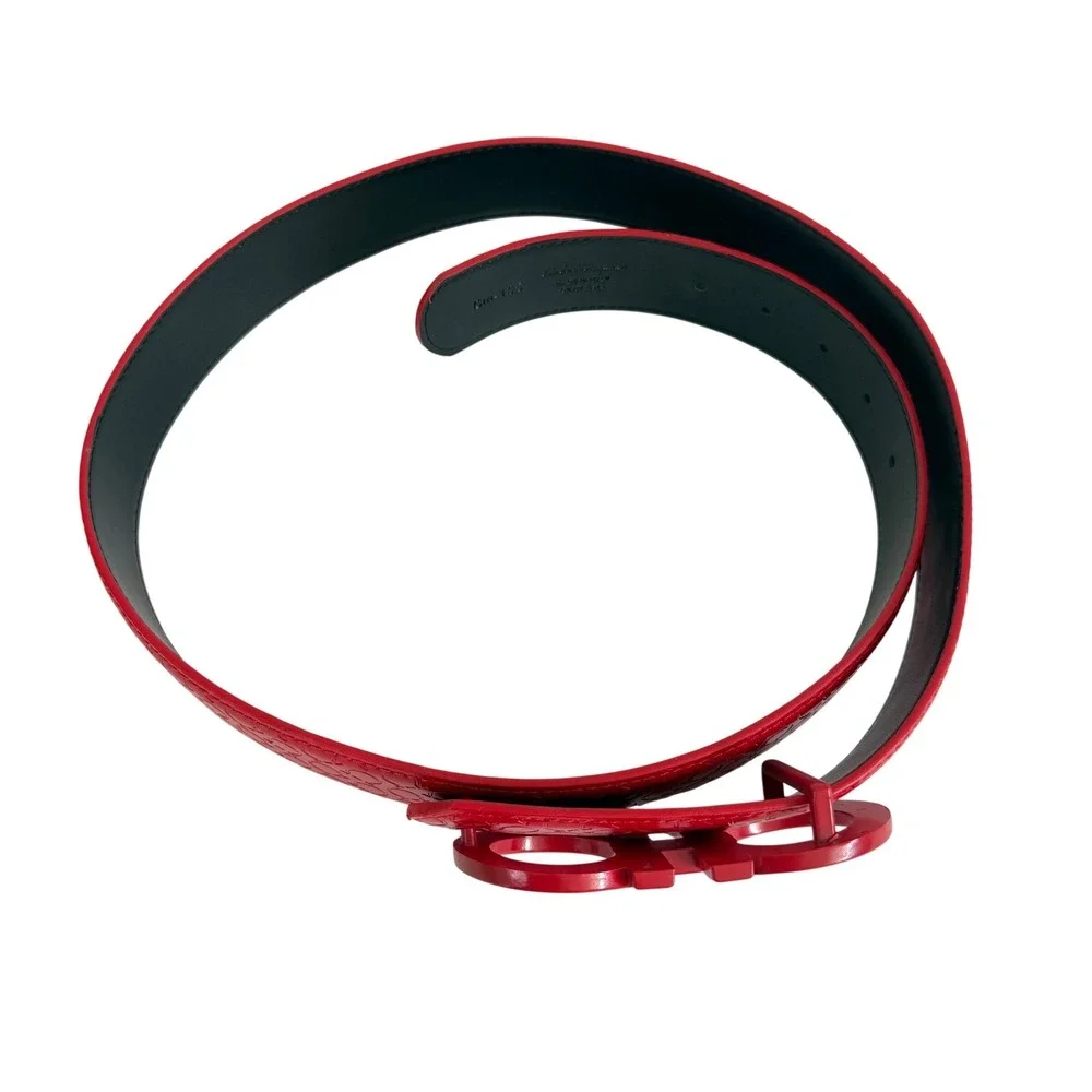 Salvatore Ferragamo Red Gancini Belt‎ Sz 105 Italy Women's Leather